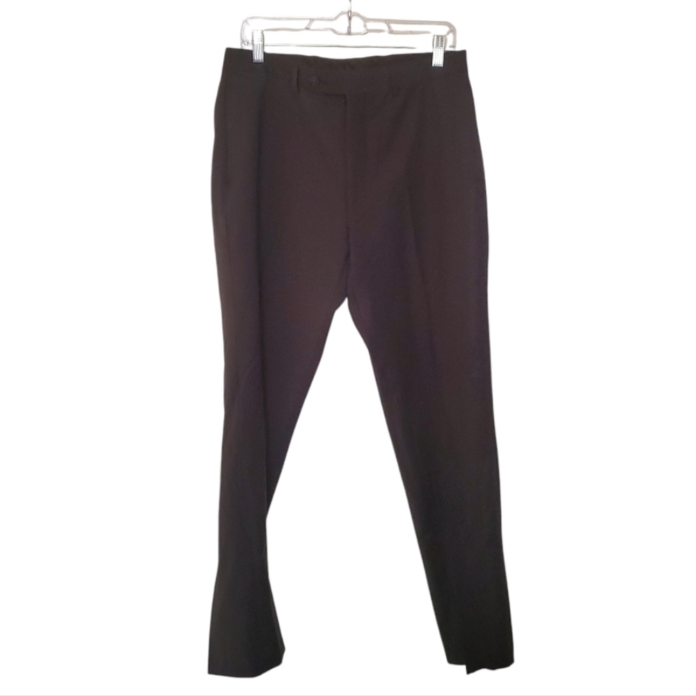Calvin Klein Men's Black Dress Pants Slim Fit Dark Gray 32W 32L